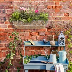 Distress Finish Wall Trough With Coco Liner - 61cm -Garden Furniture Store 13221622 7534902150119136