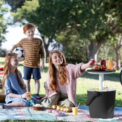 Keter GoBar Outdoor Ice Cooler Table Garden Furniture - Dark Grey / Cream -Garden Furniture Store 13412933 2094910901750129