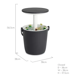 Keter GoBar Outdoor Ice Cooler Table Garden Furniture - Dark Grey / Cream -Garden Furniture Store 13412933 6674910901778806