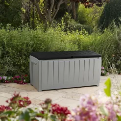 Keter Ace Outdoor Garden Storage Box 124 X 55 X 62.5 Cm - Grey And Black -Garden Furniture Store 13432924 5964947994547391