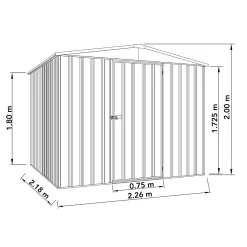Absco 7.5 X7ft Regent Metal Apex Shed - Grey -Garden Furniture Store 13440858 1344929164167140