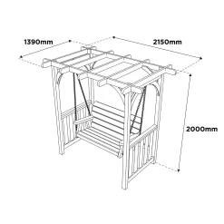 Anchor Fast FSC Milldale Swing Seat With Arbour -Garden Furniture Store 13452039 9644931991531747