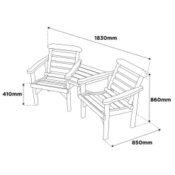 Anchor Fast FSC Weydale Rustic Alcove Garden Seat -Garden Furniture Store 13452072 1114929379133367