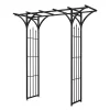 Panacea Flat Top Garden Steel Arch With Finials - Black -Garden Furniture Store 13480859 2094931199679209