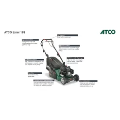 Atco 139cc Liner 16S Petrol Lawn Mower - 41cm -Garden Furniture Store 13486581 8924932697632222