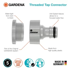 GARDENA Threaded Tap Hose Pipe Connector 9 GARDENA Threaded Tap Hose Pipe Connector -Garden Furniture Store 13489625 4274920779907963