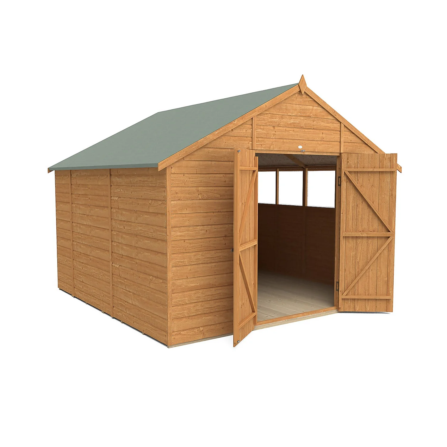 Shiplap Dip Treated 10x10ft Apex Shed - Double Door 12 Shiplap Dip Treated 10x10ft Apex Shed - Double Door - Image 10