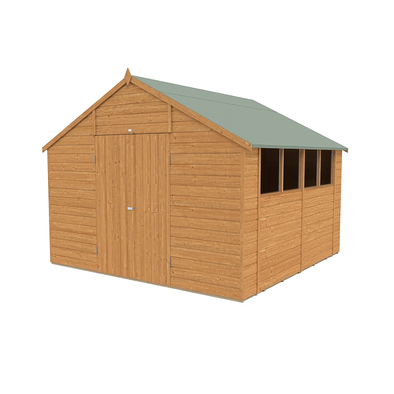 Shiplap Dip Treated 10x10ft Apex Shed - Double Door 3 Shiplap Dip Treated 10x10ft Apex Shed - Double Door