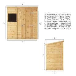 Mercia 6ft X 4ft Premium Shiplap Pent Shed - Including Installation -Garden Furniture Store 13555797 8404949332966917