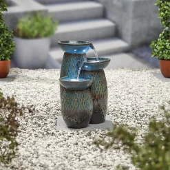 Stylish Fountain Glazed Trio Water Feature With LEDs 8 Stylish Fountain Glazed Trio Water Feature With LEDs -Garden Furniture Store 13846047 7854962028373355