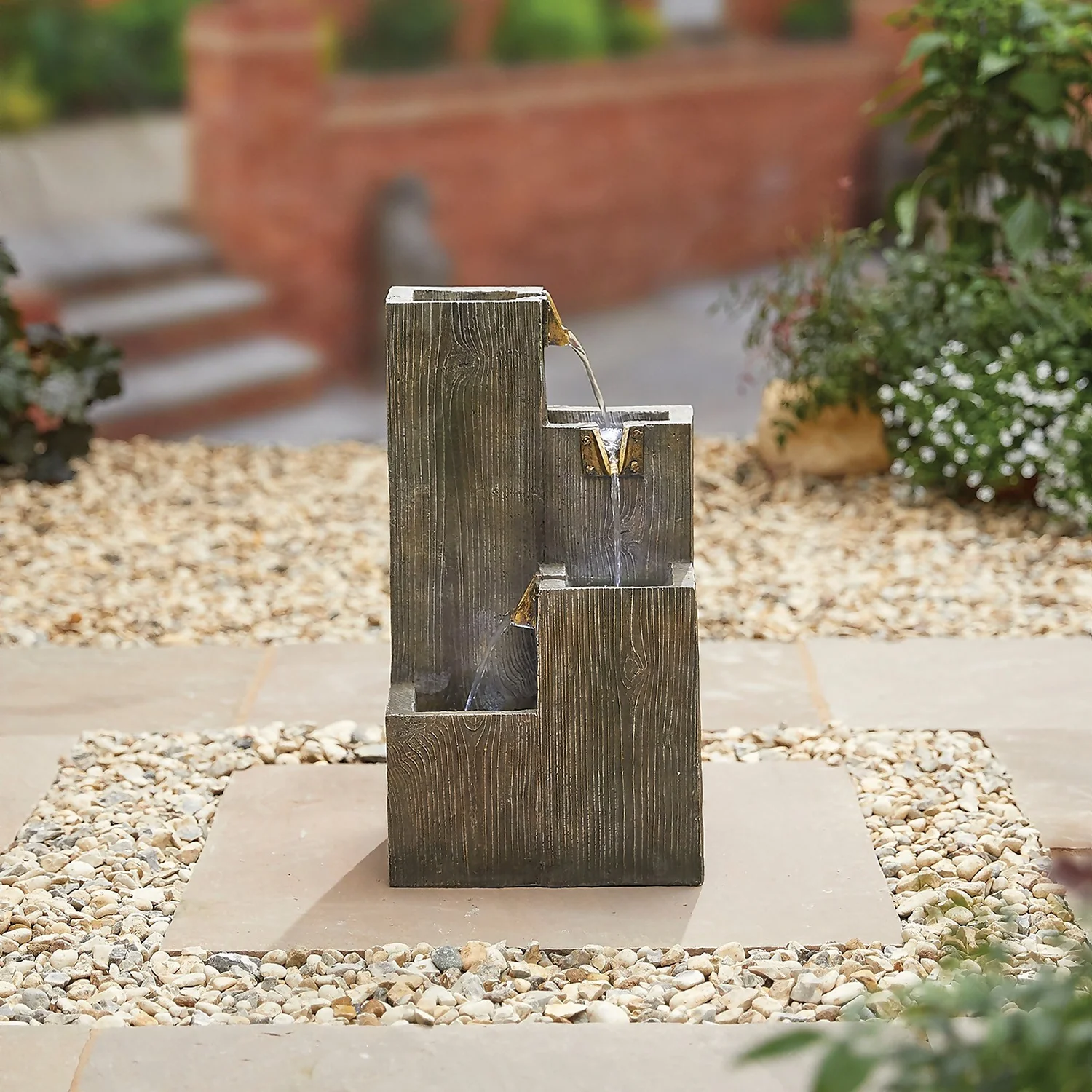 Stylish Fountain Coastal Sleepers Water Feature With LEDs 4 Stylish Fountain Coastal Sleepers Water Feature With LEDs - Image 2