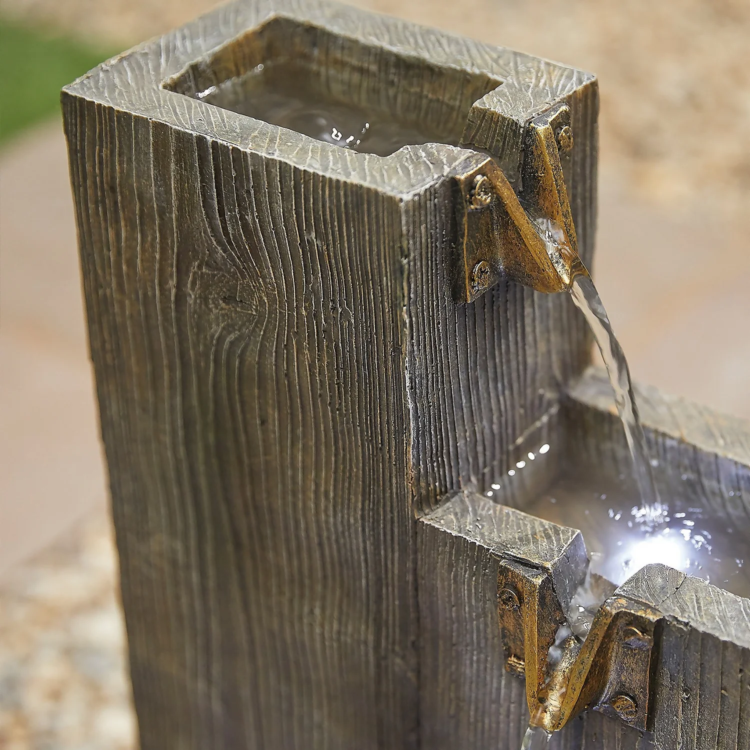 Stylish Fountain Coastal Sleepers Water Feature With LEDs 5 Stylish Fountain Coastal Sleepers Water Feature With LEDs - Image 3