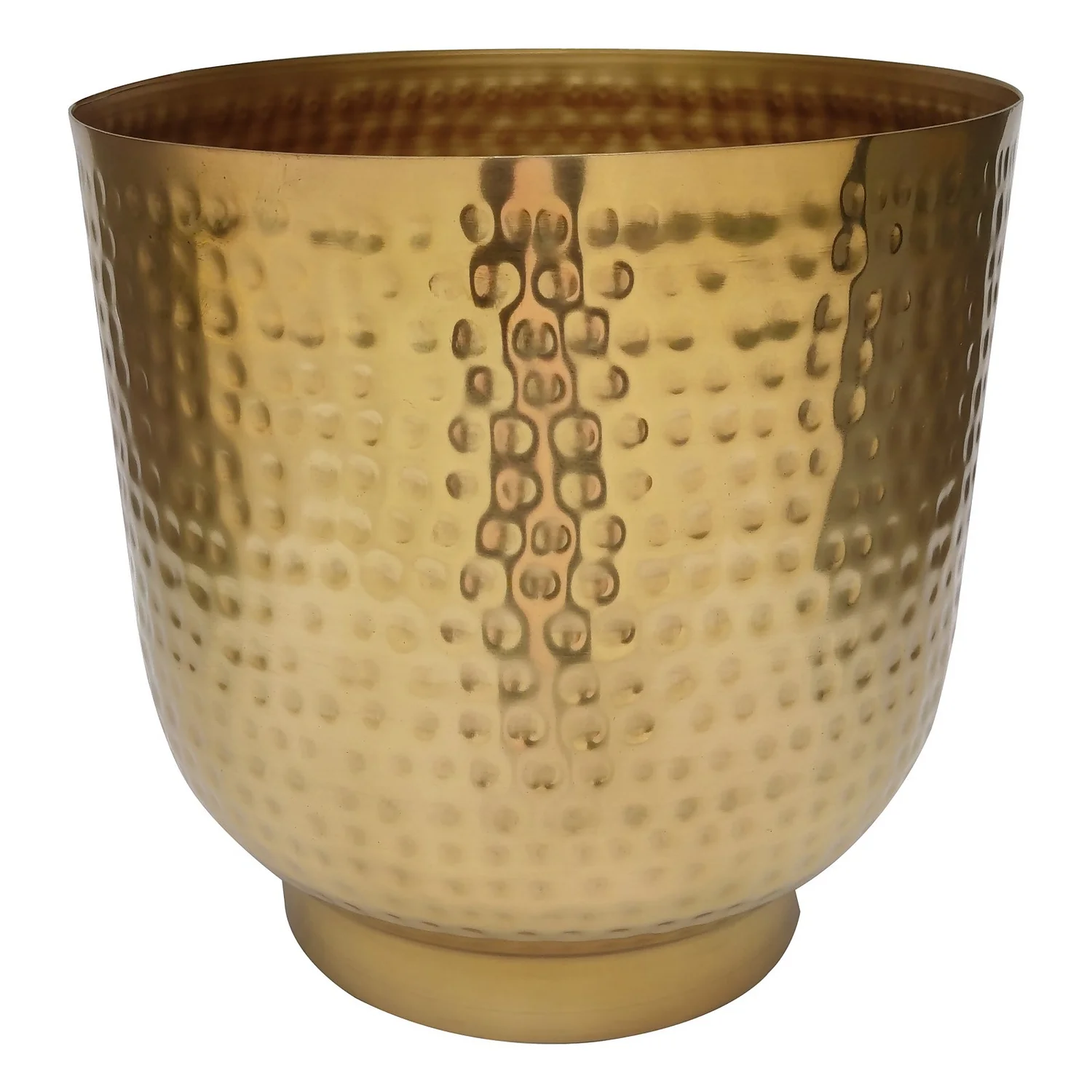 Hammered Brass Indoor Plant Pot - 16cm 3 Hammered Brass Indoor Plant Pot - 16cm