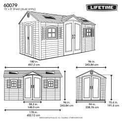 Lifetime 15 X 8ft Outdoor Storage Shed - Installation Included 13 Lifetime 15 X 8ft Outdoor Storage Shed - Installation Included -Garden Furniture Store 13911312 3424978028043366