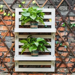 Homebase Indoor/Outdoor Wooden Plant Shelves -Garden Furniture Store 13950433 5435013038858076