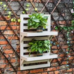 Homebase Indoor/Outdoor Wooden Plant Shelves -Garden Furniture Store 13950433 8095013038826678