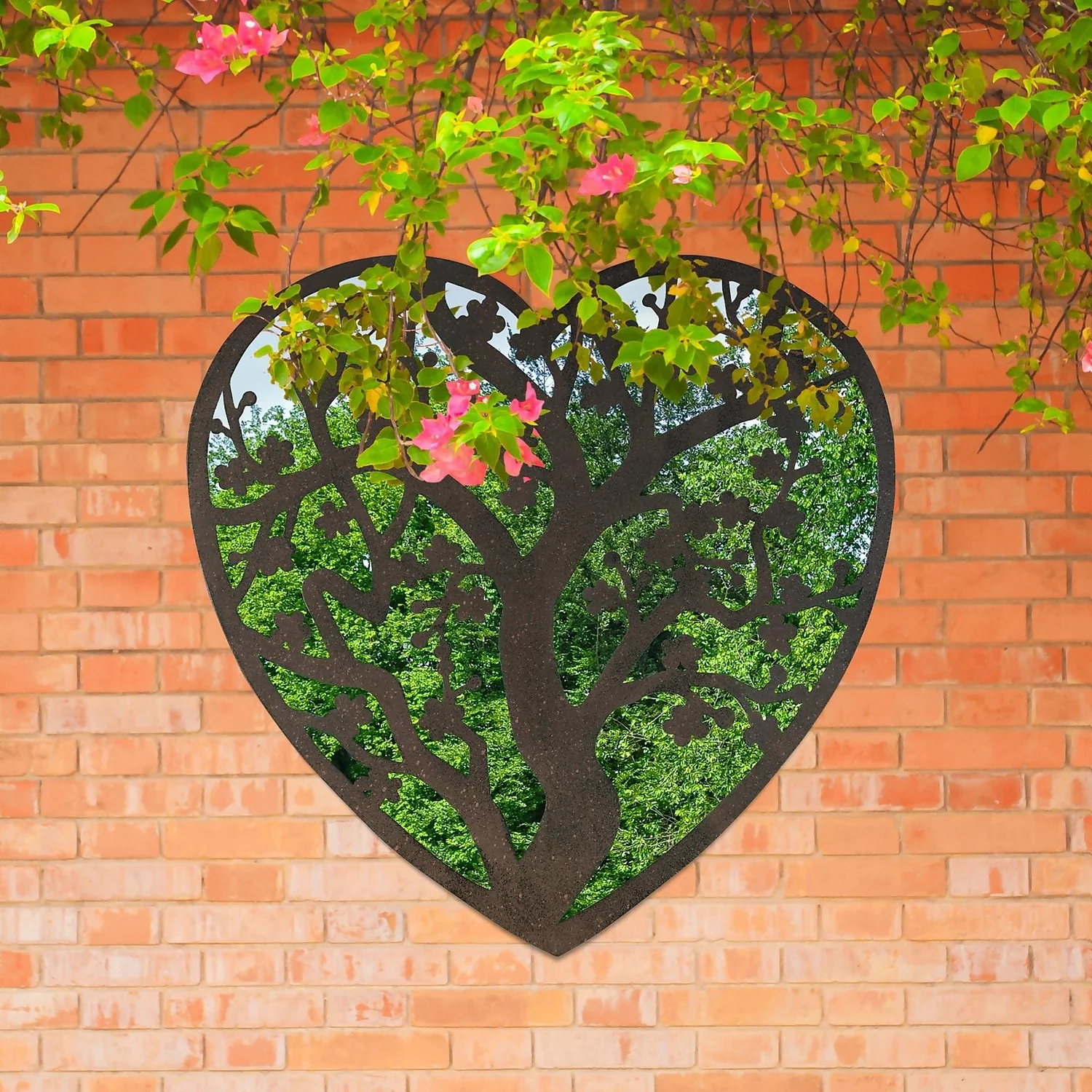 MirrorOutlet Metal Heart Shaped Tree Decorative Garden Mirror - 70x70cm 4 MirrorOutlet Metal Heart Shaped Tree Decorative Garden Mirror - 70x70cm - Image 2
