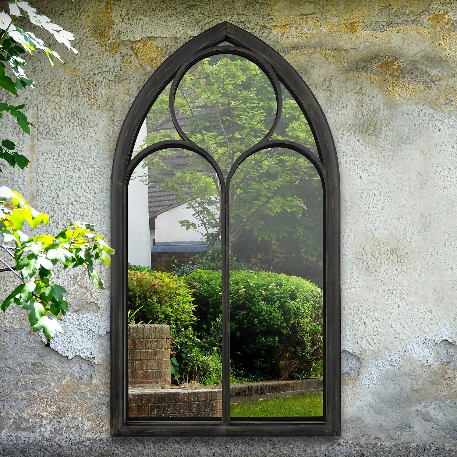 MirrorOutlet Black Somerley Chapel Arch Extra Large Metal Garden Mirror - 150x81cm 4 MirrorOutlet Black Somerley Chapel Arch Extra Large Metal Garden Mirror - 150x81cm - Image 2