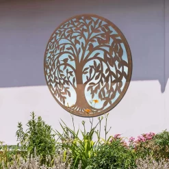 MirrorOutlet Swirl Tree Round Garden Mirror - 100cm -Garden Furniture Store 13950587 1874987139291019