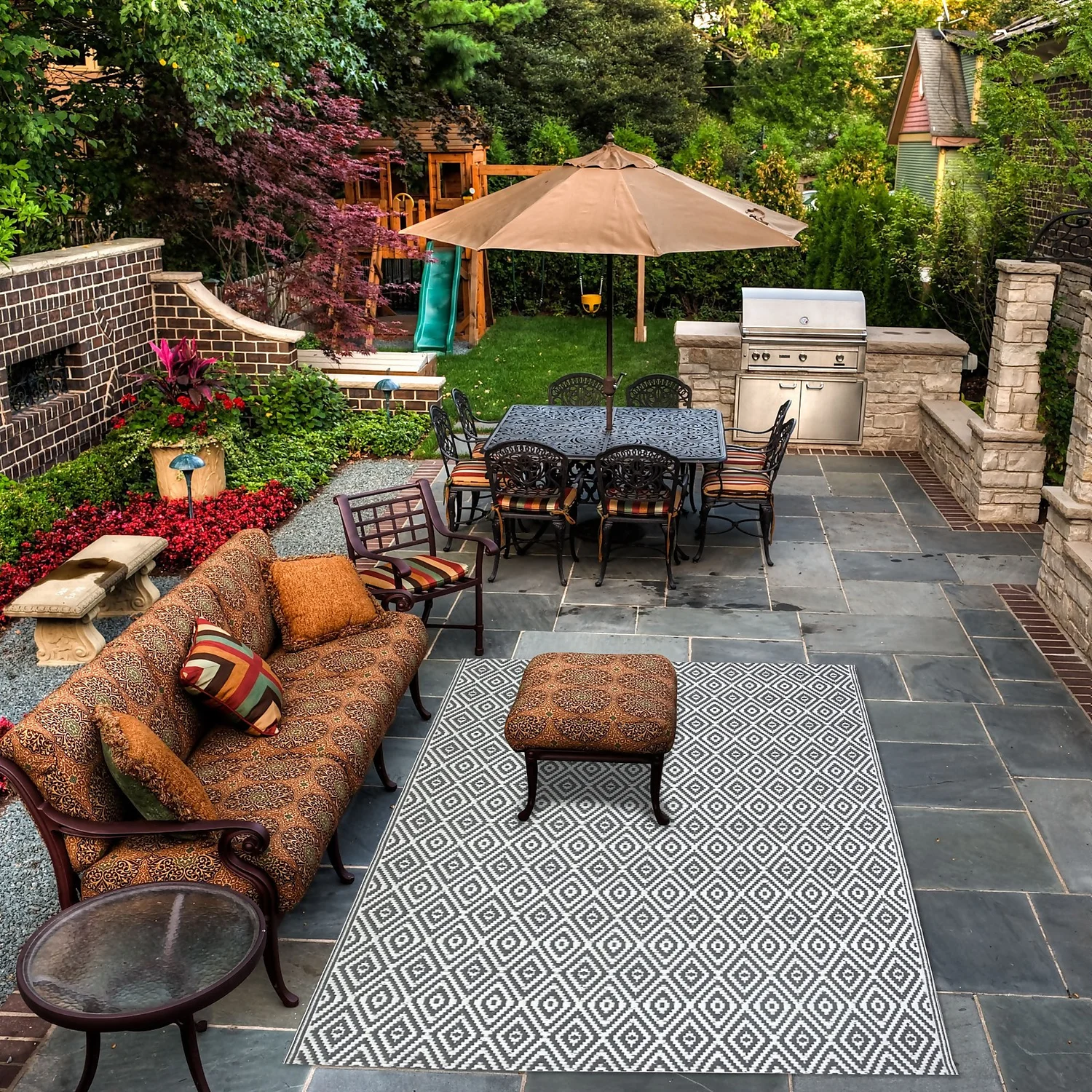 Homebase Outdoor Rug - Grey 240x300cm 5 Homebase Outdoor Rug - Grey 240x300cm - Image 3