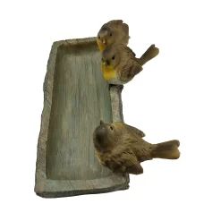 Homebase Wood Log Bird Bath With Birds -Garden Furniture Store 13955522 7495014596921816