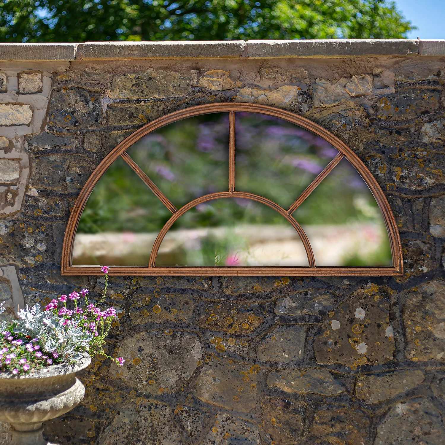 Half Moon Aged Arch Garden Mirror 5 Half Moon Aged Arch Garden Mirror - Image 3