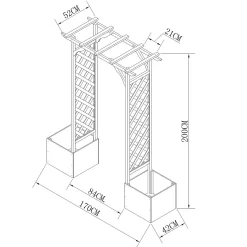 Homebase Wooden Garden Arched Trellis With Planters -Garden Furniture Store 13967032 2065060441143863