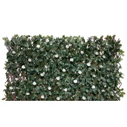 Faux Leaf Trellis 90x180cm - White Rose