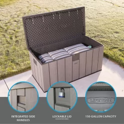 LIFETIME 568L Outdoor Storage Deck Box - Rough-Cut Brown -Garden Furniture Store 13997406 2694999835302845