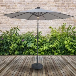 Parasol With Solar Lights 2.7m - Natural