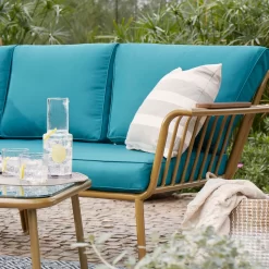 Omari Metal Garden Corner Sofa Set - Teal & Gold -Garden Furniture Store 14005699 1825022704410191