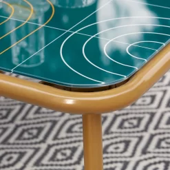 Omari Metal Garden Corner Sofa Set - Teal & Gold -Garden Furniture Store 14005699 2305022704523750