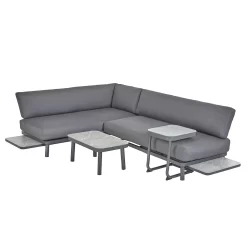 Heba Grey Metal Garden Corner Sofa Set -Garden Furniture Store 14005702 1465022704651529