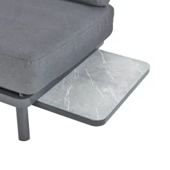 Heba Grey Metal Garden Corner Sofa Set -Garden Furniture Store 14005702 2075022704696343