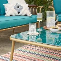 Omari Metal Garden Sofa Set - Teal & Gold 15 Omari Metal Garden Sofa Set - Teal & Gold -Garden Furniture Store 14005703 1365022638067828