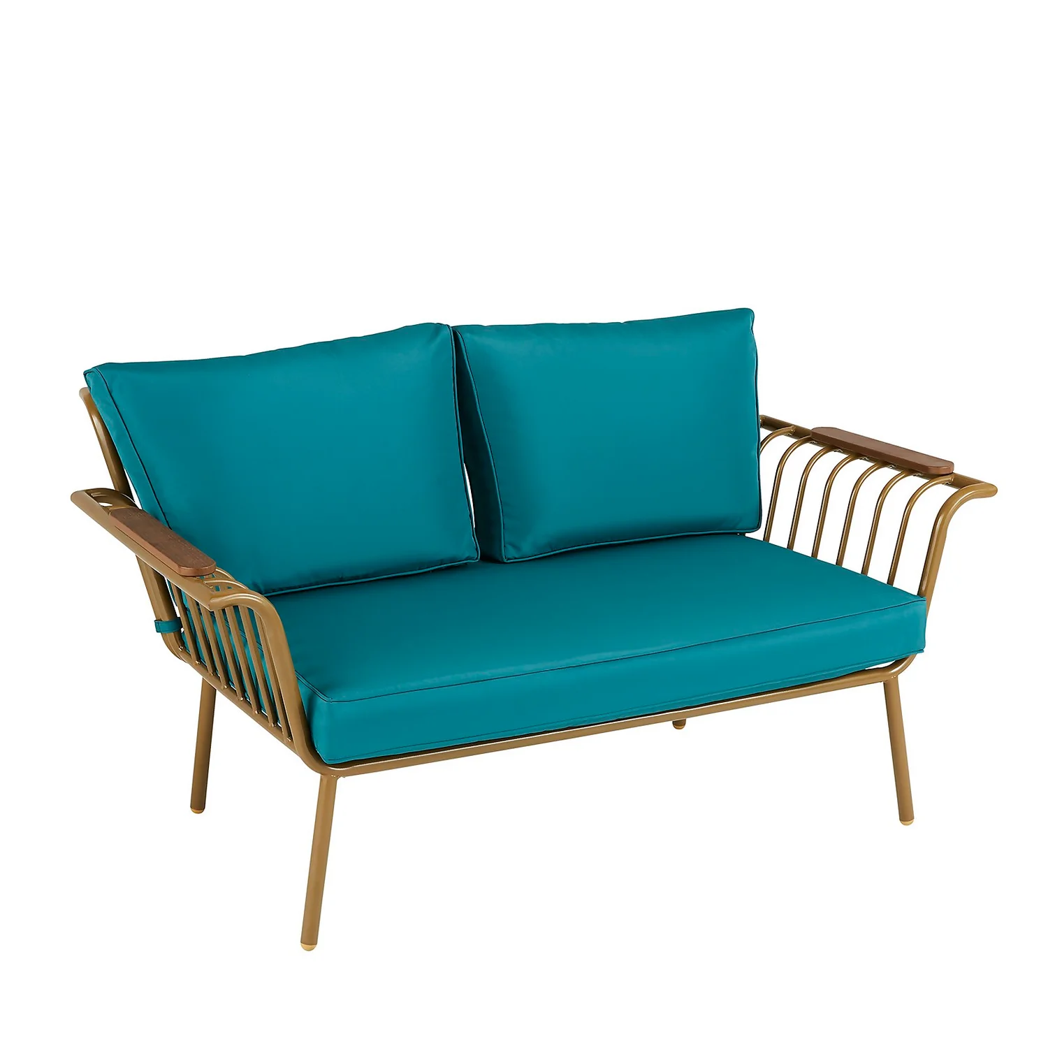 Omari Metal Garden Sofa Set - Teal & Gold 8 Omari Metal Garden Sofa Set - Teal & Gold - Image 6