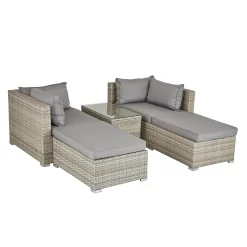 Cairo Grey Rattan Effect Garden Sofa Set -Garden Furniture Store 14005786 1105022103051854