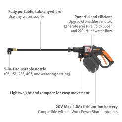 Worx Nitro Brushless Hydroshot Cordless Pressure Washer -Garden Furniture Store 14537894 6565044395731637