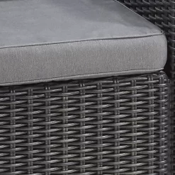 Keter California 2 Seater Outdoor Balcony Garden Furniture Chaise Lounge - Graphite With Grey Cushions -Garden Furniture Store 14539590 1905041802308038