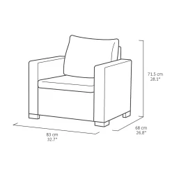 Keter California 4 Seater Outdoor Garden Furniture Lounge Set - Graphite With Grey Cushions -Garden Furniture Store 14539591 1655041801898952