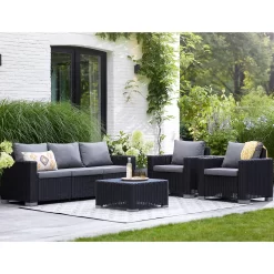 Keter California 5 Seater Outdoor Garden Furniture Sofa And Lounge Set - Graphite With Grey Cushions 18 Keter California 5 Seater Outdoor Garden Furniture Sofa And Lounge Set - Graphite With Grey Cushions -Garden Furniture Store 14539594 7255041802432301