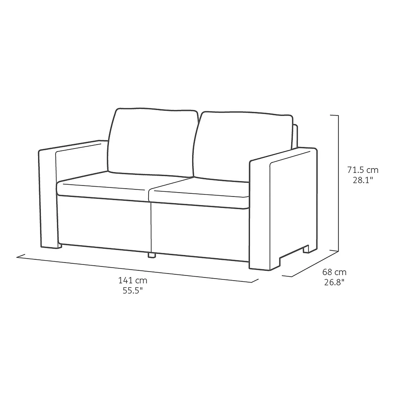 Keter California 5 Seater Outdoor Garden Furniture Lounge Set - Graphite With Grey Cushions 9 Keter California 5 Seater Outdoor Garden Furniture Lounge Set - Graphite With Grey Cushions - Image 7
