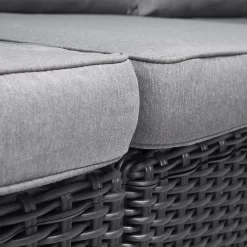 Keter California 4 Seater Outdoor Garden Furniture Chaise Lounge Set - Graphite With Grey Cushions -Garden Furniture Store 14539596 1345041801735884