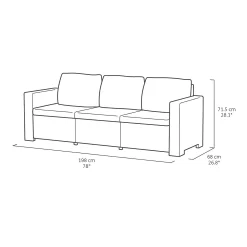 Keter California 4 Seater Outdoor Garden Furniture Chaise Lounge Set - Graphite With Grey Cushions -Garden Furniture Store 14539596 2085041801875174